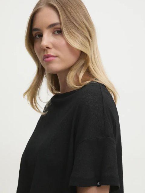 Calvin Klein t-shirt plażowy kolor czarny KW0KW02819