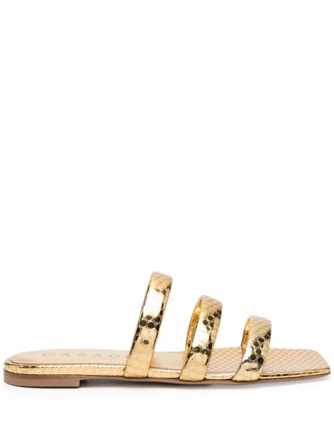 Casadei Atomium leather slides - Gold - zdjęcie produktu nr 1