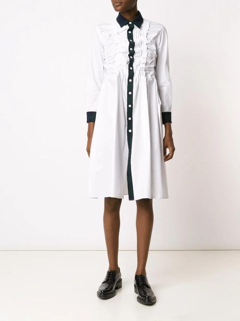 Comme Des Garçons tartan trim shirt dress - White - zdjęcie produktu nr 2