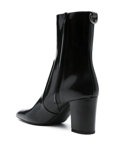 Saint Laurent XIV 80mm leather ankle boots - Black