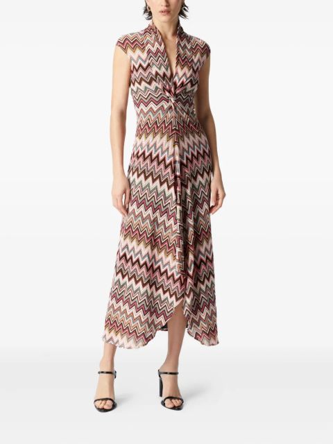 Missoni zigzag-pattern midi dress - Brown