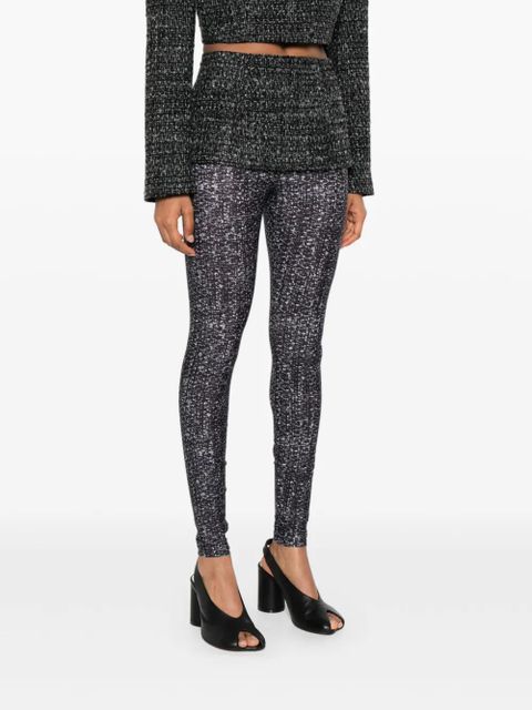 Diesel textured-panelled leggings - Grey
