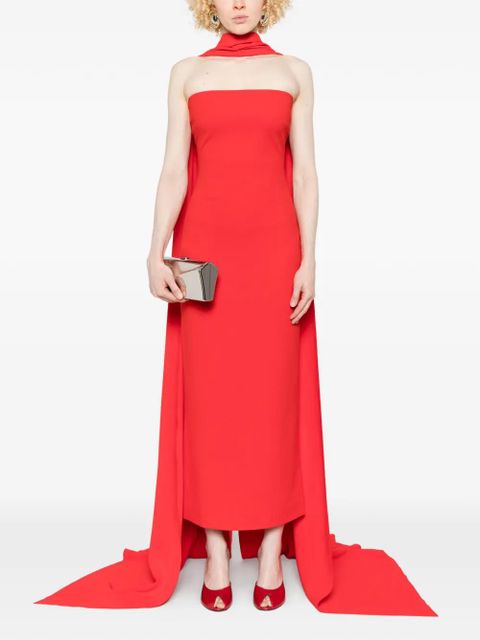Solace London The Martine draped midi dress - Red