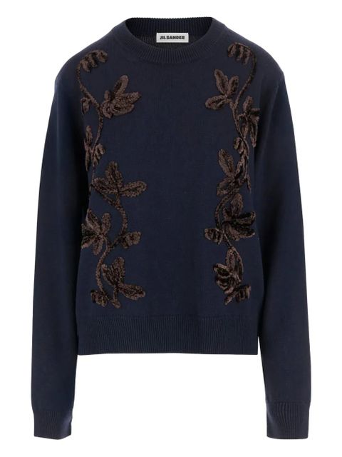 Jil Sander floral-embroidered sweater - Blue - zdjęcie produktu nr 1