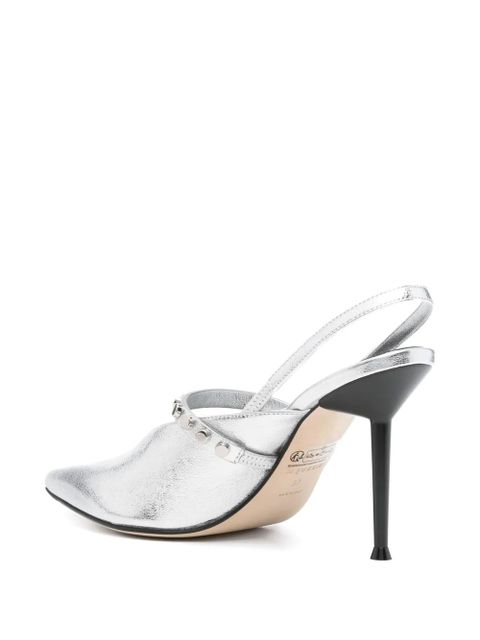 Alexander McQueen 90mm Revel Slingback studded pumps - Silver