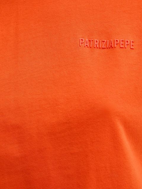 Patrizia Pepe t-shirt bawełniany kolor pomarańczowy