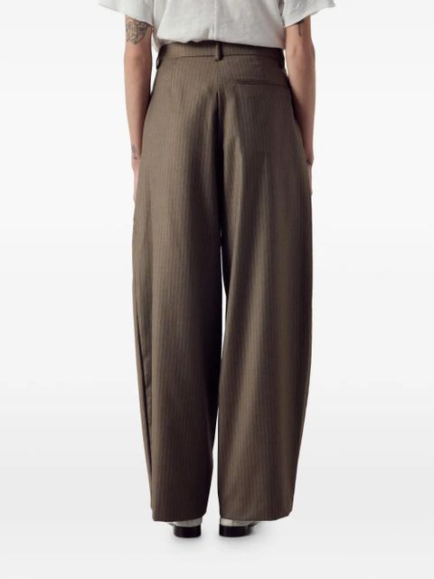 American Vintage pinstripe wide-leg trousers - Brown