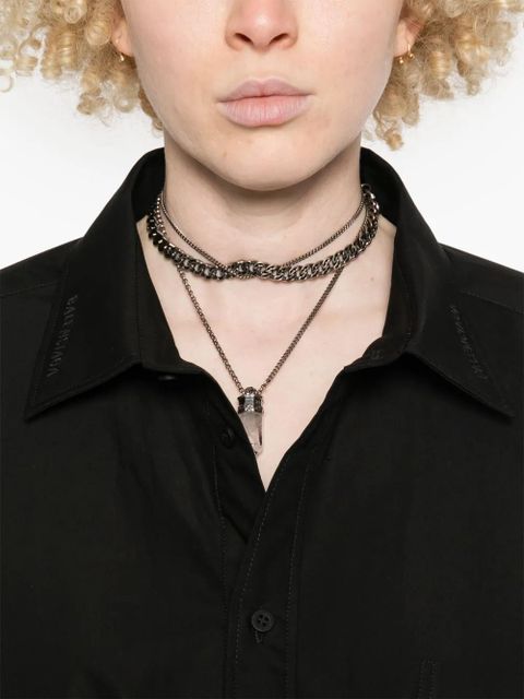 Balenciaga logo-embroidered shirt - Black