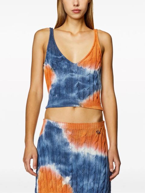 Diesel M-Mila cable-knit crop top - Blue