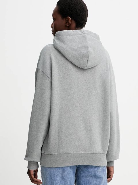 Marc O'Polo bluza bawełniana damska kolor szary z kapturem melanżowa 508403054089