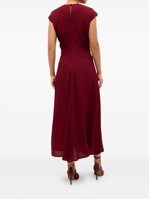 Marie Oliver Zuri cap-sleeve midi dress - Red