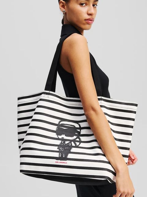 Karl Lagerfeld torebka bawełniana IKON kolor czarny A2W50001