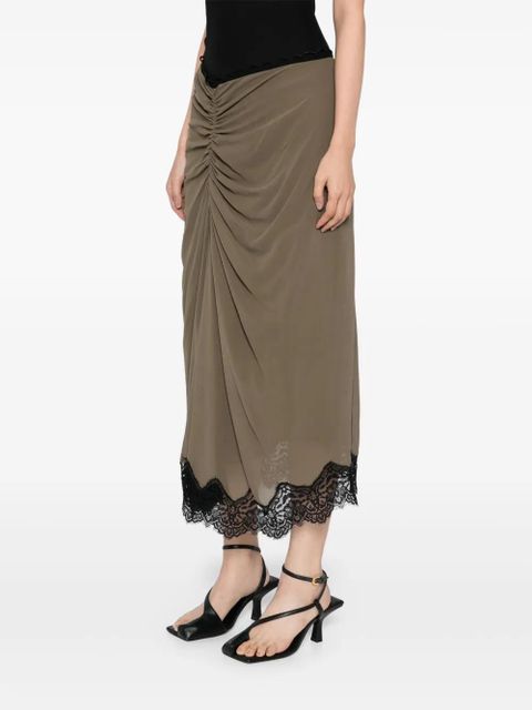 Christopher Esber lace-crimped skirt - Green - zdjęcie produktu nr 2