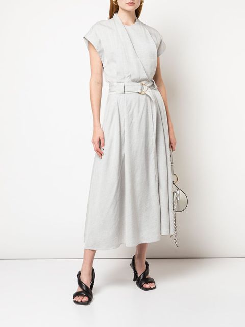 Proenza Schouler buckled wrap long dress - Grey