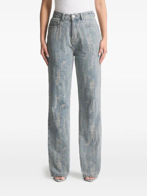 Manière De Voir Florence distressed high-rise jeans - Blue
