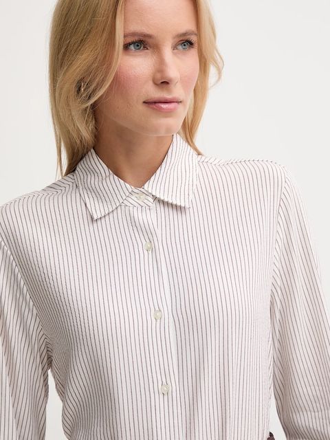 United Colors of Benetton koszula damska kolor biały regular z kołnierzykiem klasycznym 570QDQ0AL
