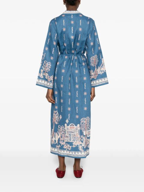 ALEMAIS Acacia patterned tie dress - Blue