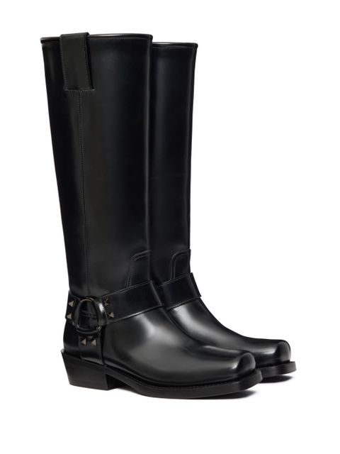 Valentino Garavani 40mm Rockstud biker boots - Black - zdjęcie produktu nr 2