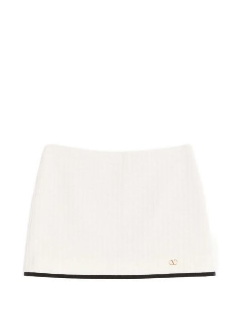 Valentino Garavani mini skirt in cotton tweed Canestrello - White - zdjęcie produktu nr 1