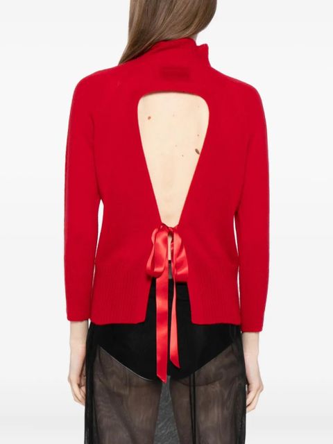 Simone Rocha cashmere funnel-neck top - Red