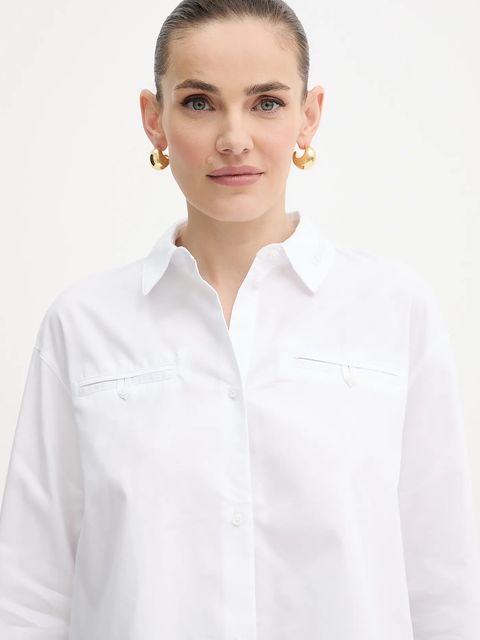 Armani Exchange koszula damska kolor biały relaxed z kołnierzykiem klasycznym XW000668 AF15983