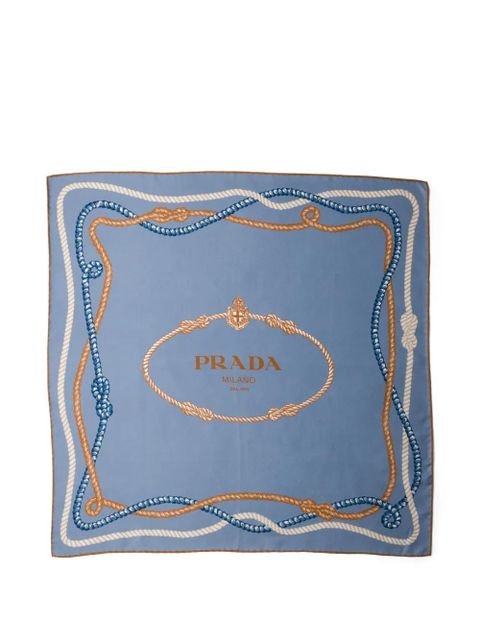 Prada silk scarf - Blue - zdjęcie produktu nr 1