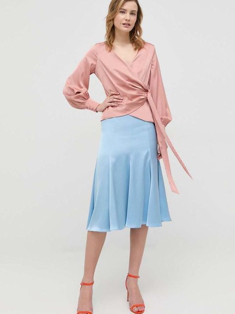 Trussardi spódnica kolor niebieski midi rozkloszowana - zdjęcie produktu nr 2