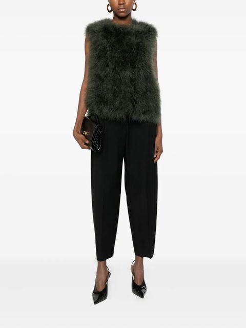 Yves Salomon feather-embellished gilet - Green