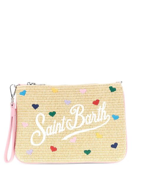 MC2 Saint Barth Parisienne straw-effect embroidered clutch bag - Neutrals - zdjęcie produktu nr 1
