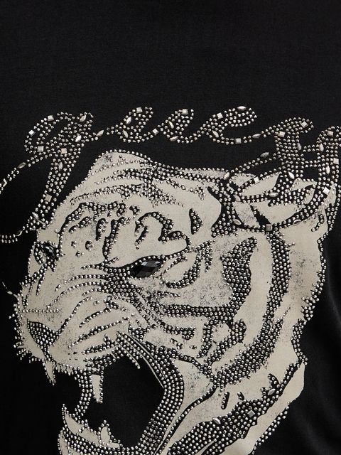 Guess t-shirt bawełniany damski kolor czarny W5BI32 K9RM1