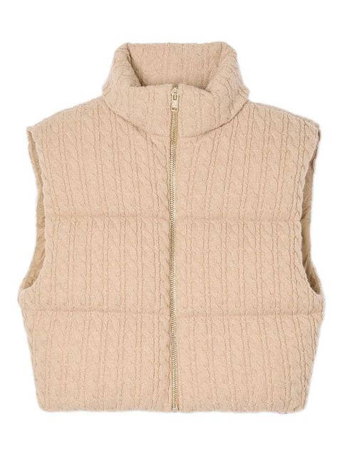 SANDRO cable-knit quilted gilet - Neutrals - zdjęcie produktu nr 1