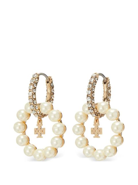 Tory Burch Moondance pearl hoop earrings - Gold
