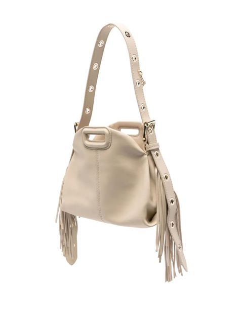 Maje mini Miss M fringed shoulder bag - Neutrals