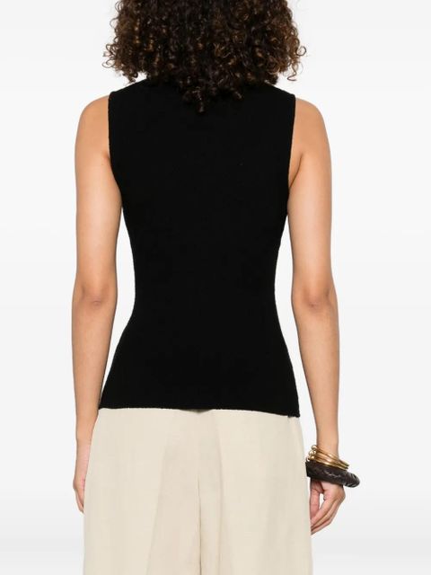 SIR. beaded cut-out tank top - Black