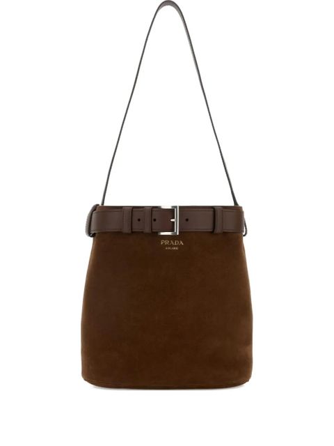 Prada buckle bucket bag - Brown