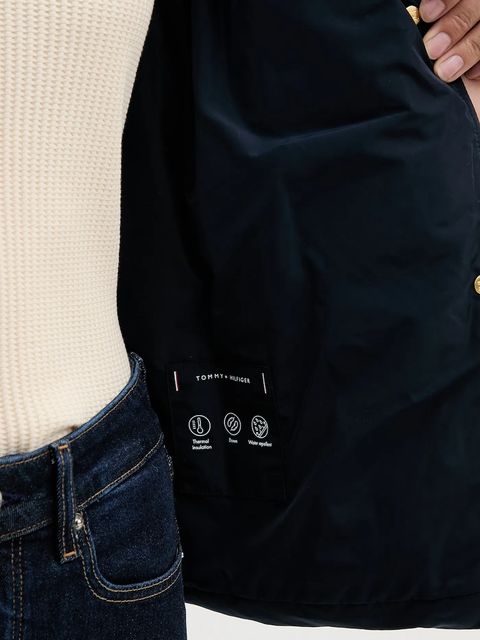 Tommy Hilfiger kurtka puchowa kolor granatowy zimowa oversize WW0WW47294