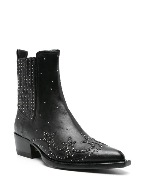 Golden Goose stud-embellished leather boots - Black