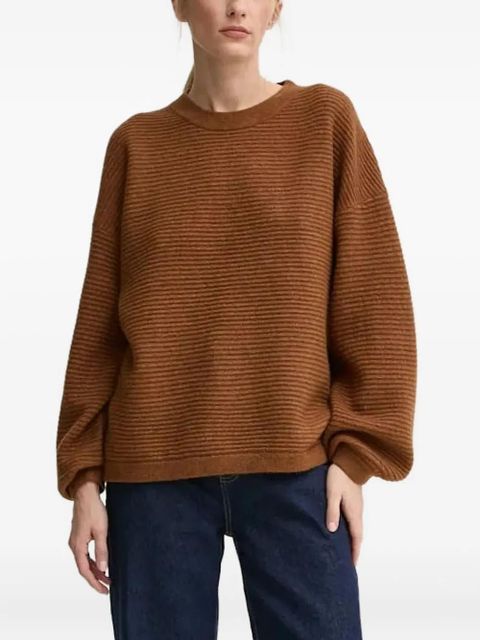 American Vintage ribbed balloon-sleeve sweater - Brown - zdjęcie produktu nr 1