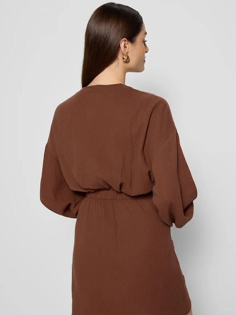 Bizuu sukienka MOULINS kolor brązowy mini prosta MOULINS BRĄZOWY