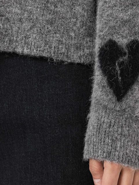 AllSaints kardigan z dodatkiem wełny AMORA kolor szary ciepły W042KC