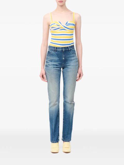 MM6 Maison Margiela straight leg five-pocket jeans - Blue - zdjęcie produktu nr 2