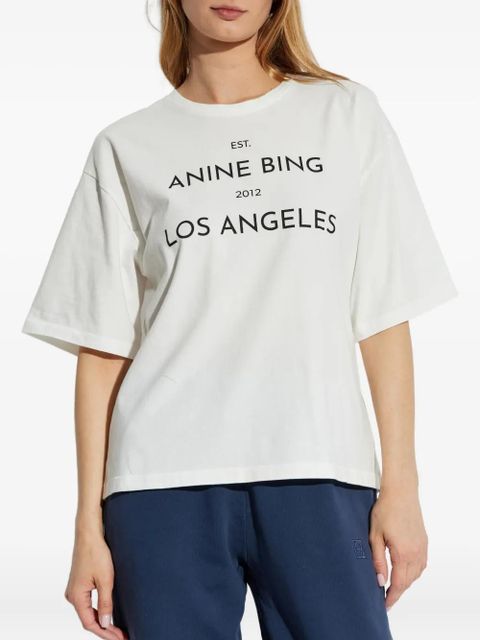 ANINE BING logo-print T-shirt - Neutrals