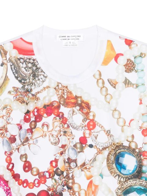 Comme Des Garçons jewellery-print T-shirt - White