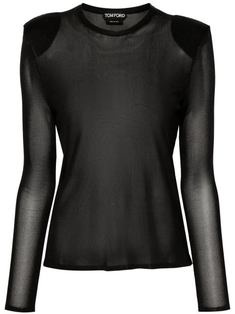 TOM FORD semi-sheer jersey-knit T-shirt - Black - zdjęcie produktu nr 1