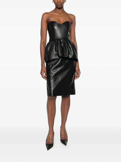 FENDI strapless peplum midi dress - Black - zdjęcie produktu nr 2