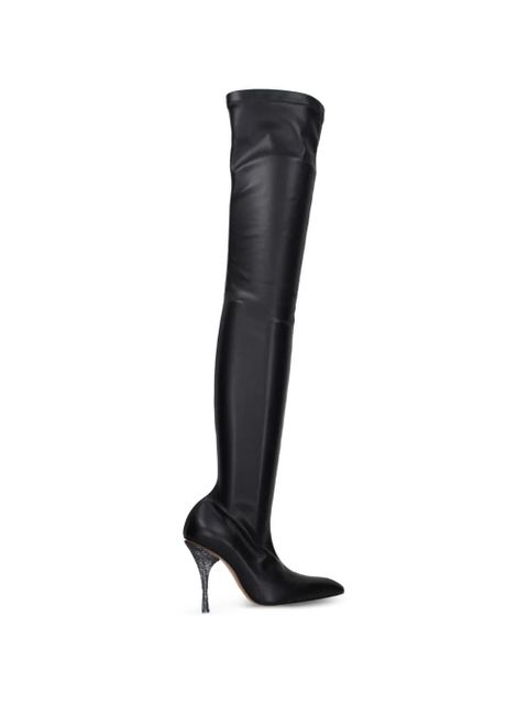 Off-White embellished-heel over-the-knee boots - Black - zdjęcie produktu nr 1