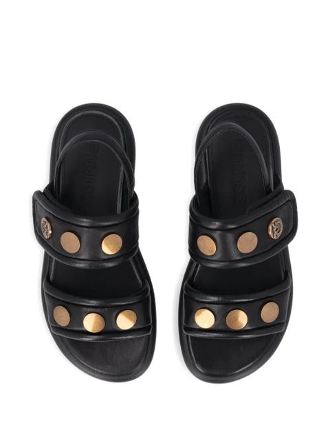 PINKO studded leather sandals - Black