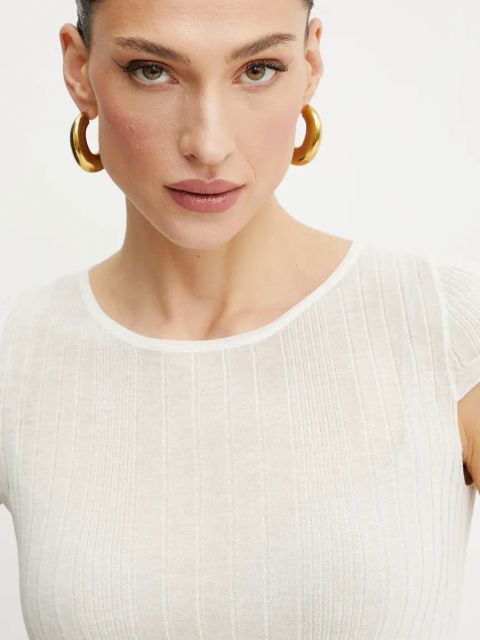 Pinko t-shirt damski kolor beżowy 104773 A1ND