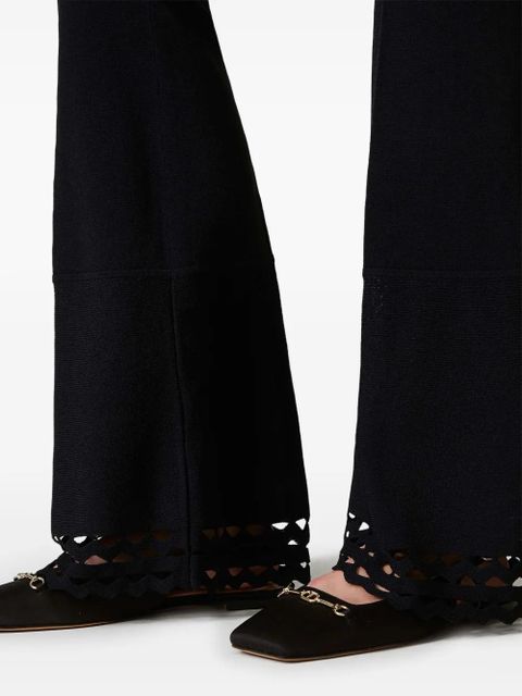 TWINSET geometric-pattern flared trousers - Black