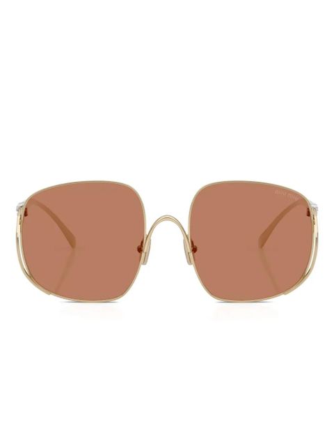 Miu Miu Eyewear square-frame sunglasses - Gold - zdjęcie produktu nr 2